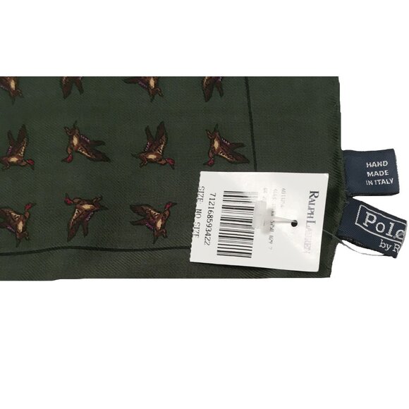 NEW VINTAGE 2004 Ralph Lauren Wool & Silk Pocket Square! Ducks Italy - Picture 2 of 2
